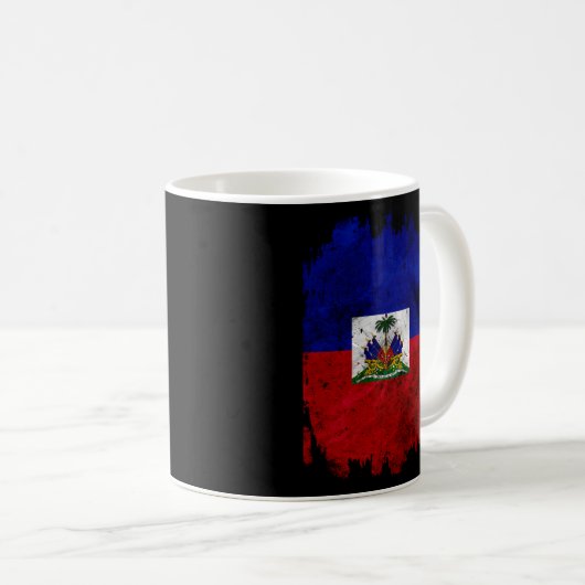 Haïtiaanse vlag Nou La Distress Zoe Pound Haïti Koffiemok (Voorkant rechts)