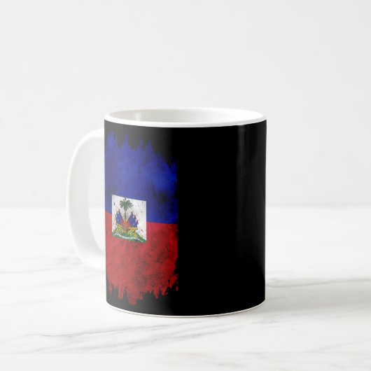 Haïtiaanse vlag Nou La Distress Zoe Pound Haïti Koffiemok (Voorkant links)