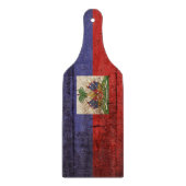 Haïtiaanse vlag op oude houten graan snijplank (Voorkant)