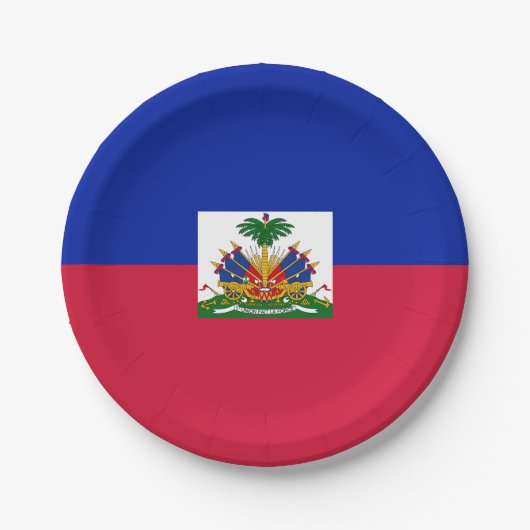 Haïtiaanse vlag papieren bordje (Voorkant)