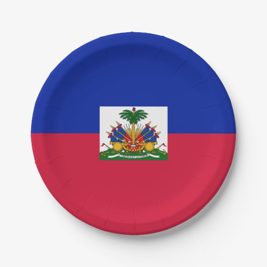 Haïtiaanse vlag papieren bordje (Voorkant)