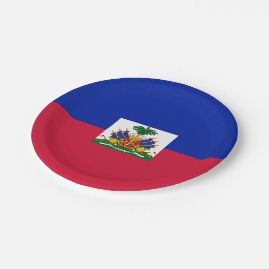 Haïtiaanse vlag papieren bordje (Gekanteld)