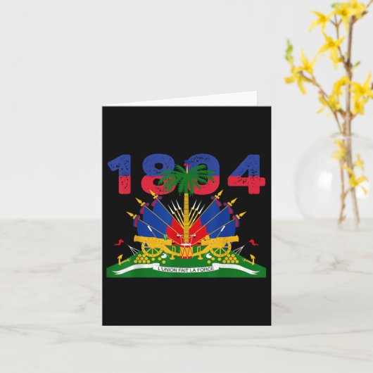 Haïtiaanse vlag Pride 1804 Onafhankelijkheidsdag H Kaart (Gele Bloem)