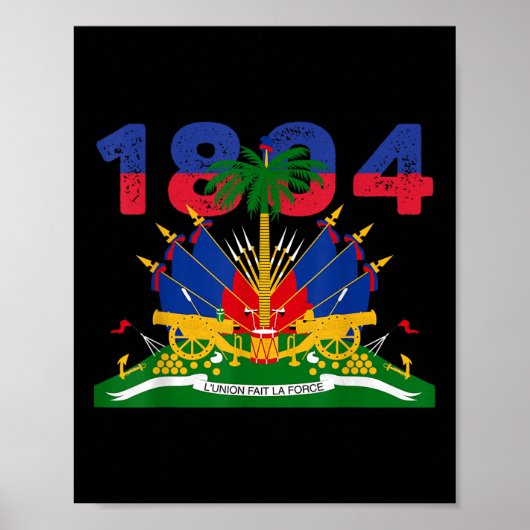 Haïtiaanse vlag Pride 1804 Onafhankelijkheidsdag H Poster (Voorkant)
