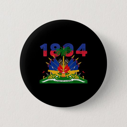 Haïtiaanse vlag Pride 1804 Onafhankelijkheidsdag H Ronde Button 5,7 Cm (Voorkant)