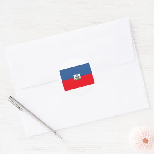 Haïtiaanse vlag ronde sticker (Envelop)