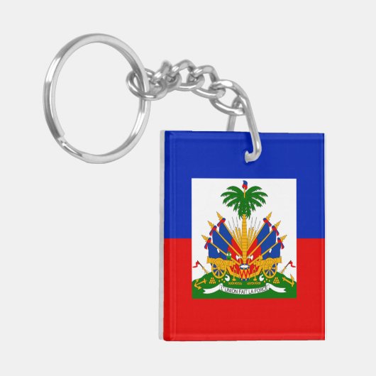Haïtiaanse vlag sleutelhanger (Voorkant Links)
