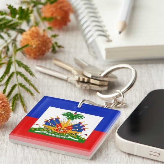 Haïtiaanse vlag sleutelhanger (Voorkant Rechts)