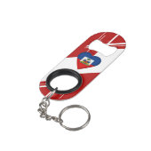 Haïtiaanse vlag sleutelhanger flessenopener (Achterkant Gekanteld)
