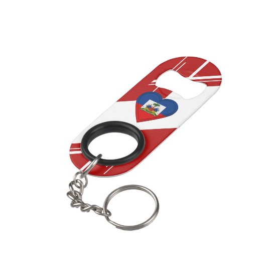 Haïtiaanse vlag sleutelhanger flessenopener (Achterkant Gekanteld)