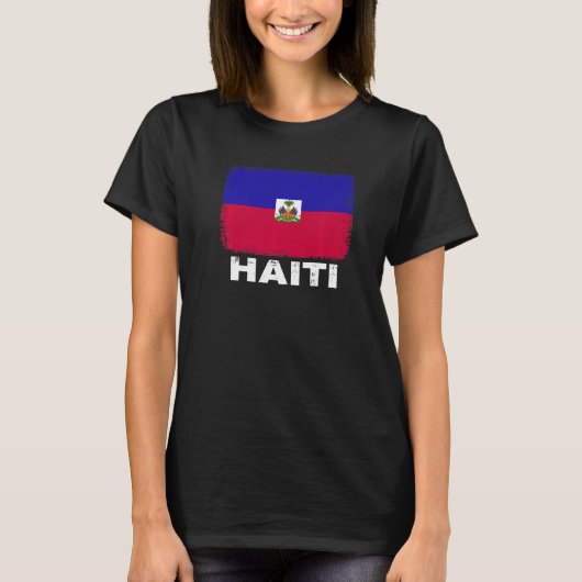 Haïtiaanse vlag steunt Haïtiaanse mensen Vrouwen M T-shirt (Voorkant)