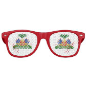Haïtiaanse vlaggendag retro zonnebril (Voorkant)