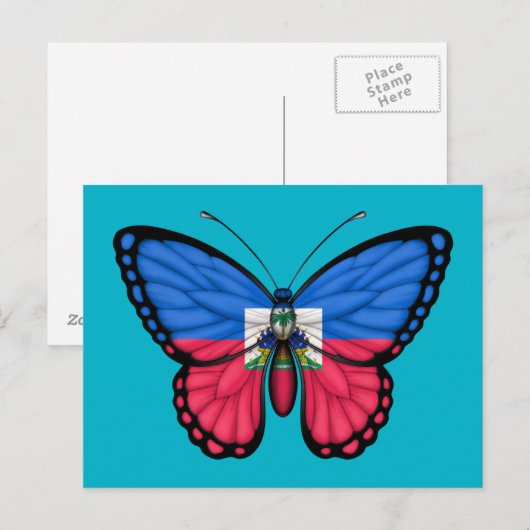 Haïtiaanse vlindervlag briefkaart (Voorkant / Achterkant)