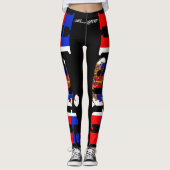 HAITIAN FLAG BLACK LEGINGS HAVIC ACD LEGGINGS (Voorkant)