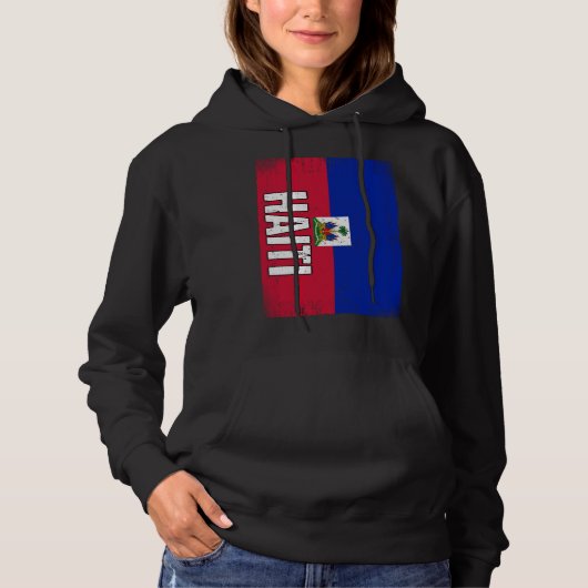 Haitian Flag Haiti  2 Hoodie (Voorkant)