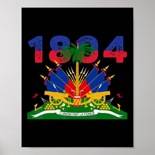 Haitian Flag Pride 1804 Independence Day Haiti Roo Poster (Voorkant)