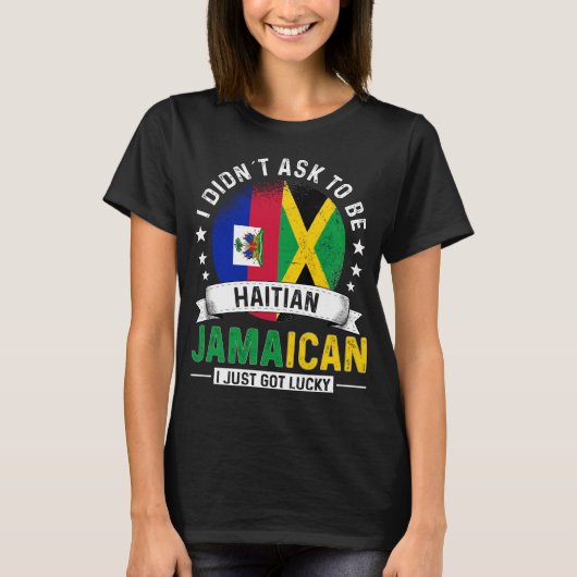 Haitian Jamaican Flags Pride Jamaica Flag T-shirt (Voorkant)