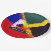 Haitian Jamaican Painted Flag | Haïti Jamaica Papieren Bordje (Gekanteld)