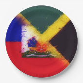 Haitian Jamaican Painted Flag | Haïti Jamaica Papieren Bordje (Voorkant)