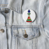 Haitian Queen Chess Piece | Haïti vlag Royalty Ronde Button 5,7 Cm (In situ)