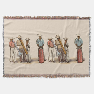 Haitian Street Musicians Throw Blanket Deken