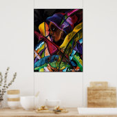 Haitienne en Vitraux I - en verre liquide Poster (Keuken)