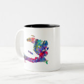 Haitikaart Tweekleurige Koffiemok (Voorkant links)