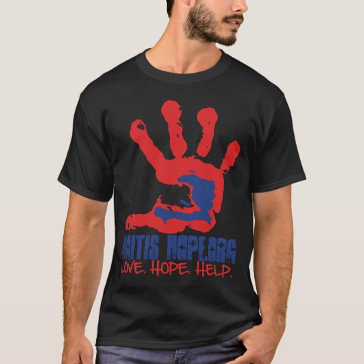 Haïti's Hope zwarte T-shirt (Voorkant)