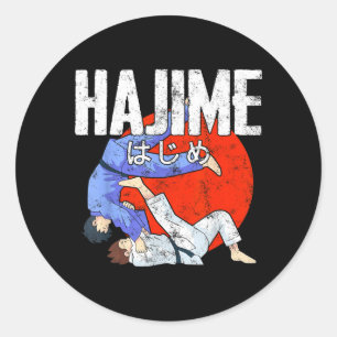 Hajime Grappige Judo Sporten Japanse Vechtkunsten Ronde Sticker