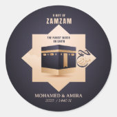 Hajj Mabrur 2025 Gepersonaliseerde Zamzam Gift 144 Ronde Sticker (Voorkant)