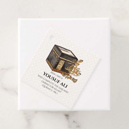 HAJJ MABRUR Ka'bah GEPERSONALISEERD Bedankjes Labels (In situ)