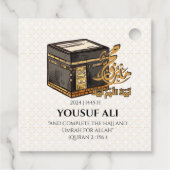 HAJJ MABRUR Ka'bah PERSOONLIJK Bedankjes Labels (Achterkant)