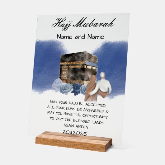 Hajj Mubarak acryl Acryl Bord (Hoek)
