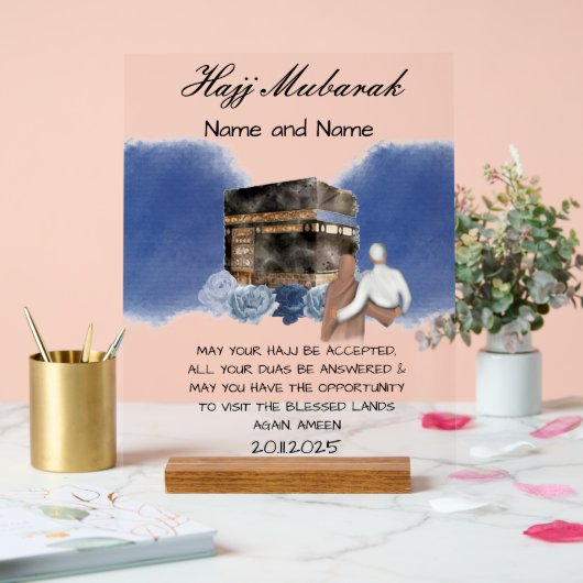 Hajj Mubarak acryl Bord (Huwelijk)