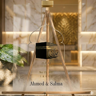 Hajj Mubarak Acryl Bord Persoonlijk Kaaba Islam