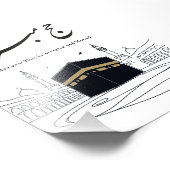 Hajj Mubarak Arabic Calligraphy Wall Art  Foto Afdruk (Hoek)