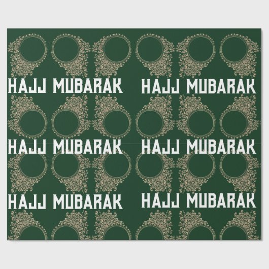 Hajj Mubarak inpakpapier in groen (Vlak)