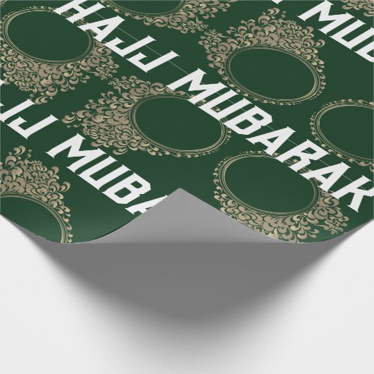 Hajj Mubarak inpakpapier in groen (Hoek)