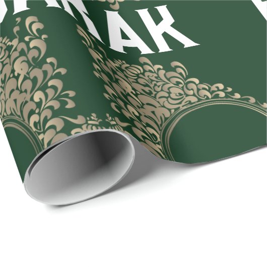 Hajj Mubarak inpakpapier in groen (Rol Hoek)