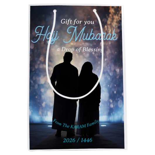 Hajj Mubarak Personalized gift  For Hajj Medium Cadeauzakje (Voorkant)