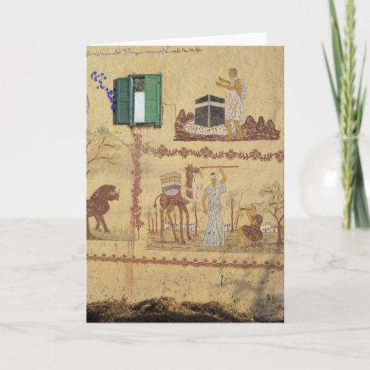 Hajj of Umra op de muur van het dorp Kaart (Voorkant)