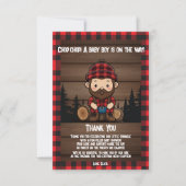 Hak Chop! Rustic Lumberjack Flannel Baby shower Bedankkaart (Voorkant)