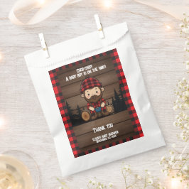 Hak Chop! Rustic Lumberjack Flannel Baby shower Bedankzakje