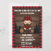 Hak Chop! Rustic Lumberjack Flannel Baby shower Kaart (Voorkant)