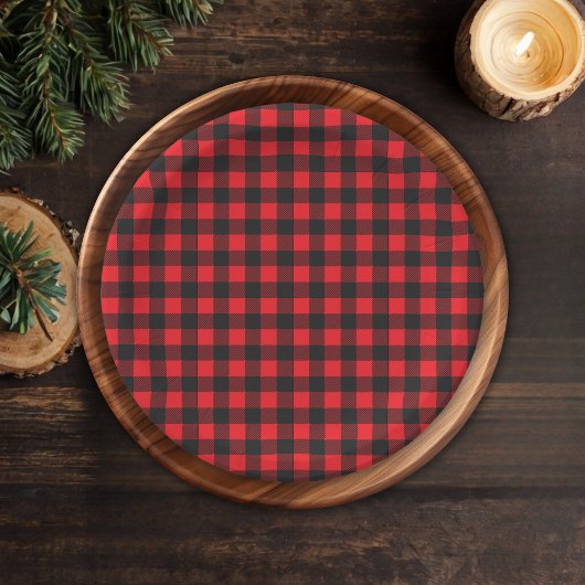 Hak Chop! Rustic Lumberjack Flannel Baby shower Papieren Bordje