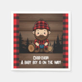 Hak Chop! Rustic Lumberjack Flannel Baby shower Servet (Voorkant)
