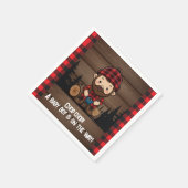 Hak Chop! Rustic Lumberjack Flannel Baby shower Servet (Hoek)