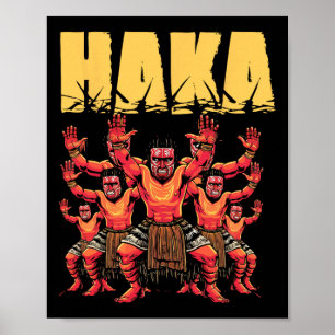 Haka Dance Maori Grappige Nieuw-Zeelandse cultuur  Poster
