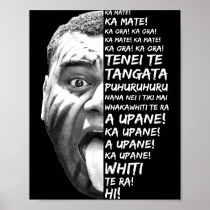 Haka Nieuw-Zeeland Maori Nieuw-Zeeland Rugby-fans  Poster
