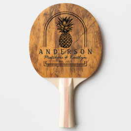 Hakblok Ananas Trouwboog & Naam Tafeltennisbatje
